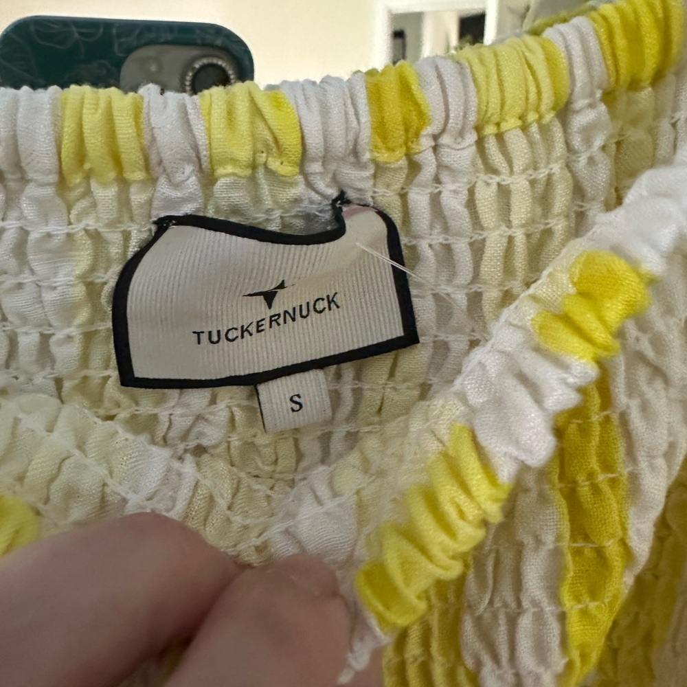 Tuckernuck Yellow and White Smocked Dress - Picture 2 of 3